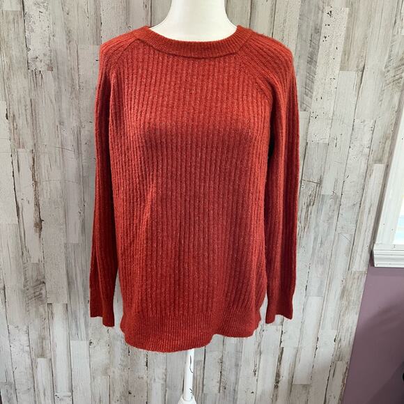 Vero Moda Orange Ribbed Crew Neck Sweater - Picture 1 of 7